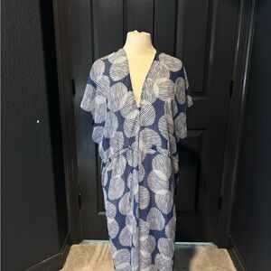 Knix Blue and White Patterned Kimono